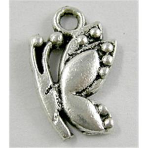 Tibetan Silver Butterfly pendant Non-Nickel, 11x18mm