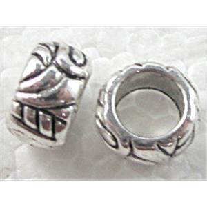 Tibetan Silver spacer Non-Nickel, 10mm dia, hole:7mm