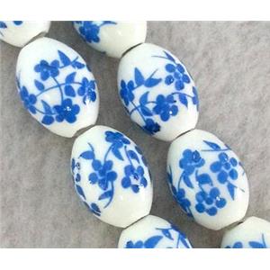 Porcelain barrel beads, approx 10x14mm