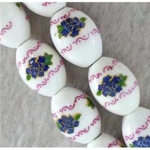 Porcelain barrel beads, approx 10x14mm