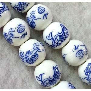 round Porcelain beads, approx 10mm dia