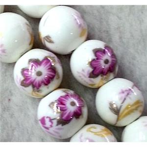 round Porcelain beads, approx 10mm dia