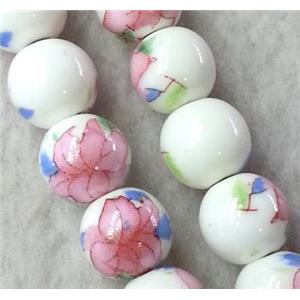 round Porcelain beads, approx 12mm dia