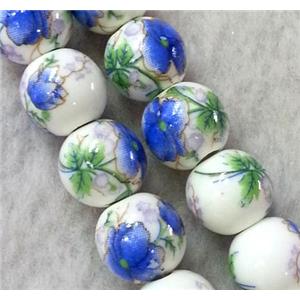 round Porcelain beads, approx 12mm dia