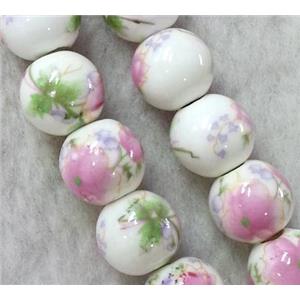 round Porcelain beads, approx 10mm dia