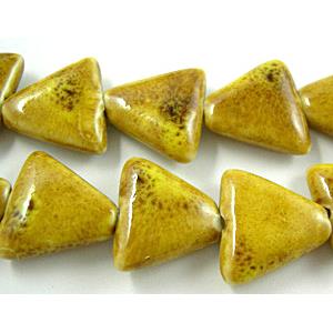 Oriental Porcelain triangular Beads, 18x18x18mm,24pcs per st