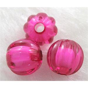 Round Acrylic Bead,Transparent, Hot pink, 22mm dia