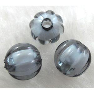 Round Acrylic Bead,Transparent, Gray, 16mm dia