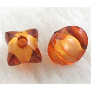 Acrylic Bead,Transparent, Deep coffee, 9x9mm, approx 2000pcs