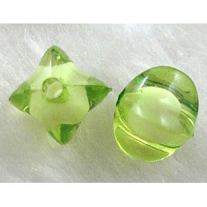 Acrylic Bead,Transparent, lt,Green, 9x9mm, approx 2000pcs