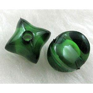 Acrylic Bead,Transparent, Green, 9x9mm, approx 2000pcs