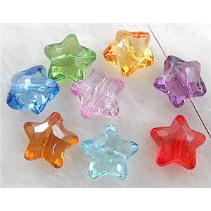 Star Acrylic Bead,Transparent, mixed, 19.5mm dia, approx 440pcs