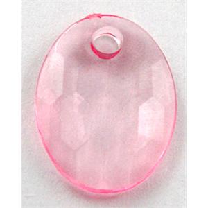 Acrylic Bead,Transparent, Pink, 12x16mm,3mm thick, approx 2600pcs