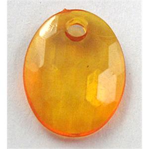 Acrylic Bead,Transparent, Orange, 12x16mm,3mm thick, approx 2600pcs