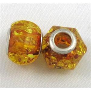 Amber Beads, NR, yellow, approx 16mm dia, 5mm hole