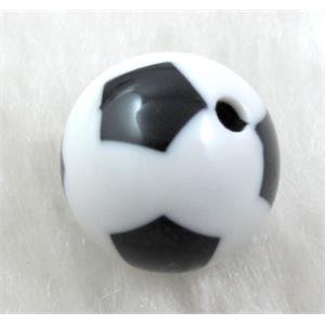 Resin Football Beads, 15mm dia, approx 250pcs