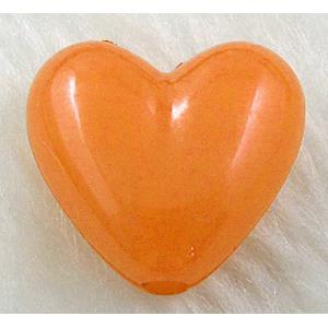 resin, heart, jewelry bead, orange, 24x20mm, approx 340pcs