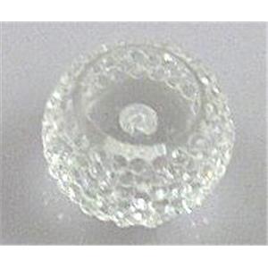 resin rhinestone bead, rondelle, clear, 8mm dia