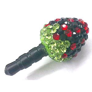 Earphone Jack Dust Cap Plug, fimo with mideast rhinestone, 12x26mm