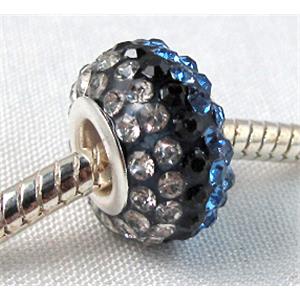 acrylic bead with middle east rhinestone, 10x15mm, 5mm hole