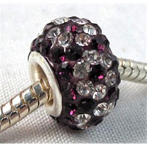 acrylic bead with middle east rhinestone, 10x15mm, 5mm hole