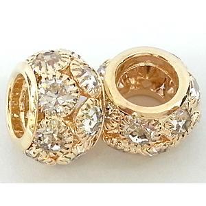 rondelle rhinestone, mideast rhinestone, light-gold, approx 12mm dia, 5.5mm hole