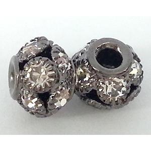 rondelle rhinestone, mideast rhinestone, black, approx 8mm dia, 2.5mm hole