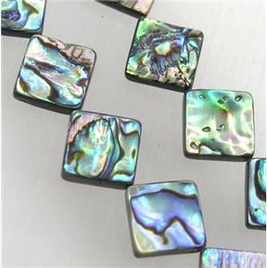 Paua Abalone shell bead, Square, 12x12mm, 27pcs per st