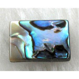 Paua Abalone shell bead, rectangle, 8x12mm, 33pcs per st