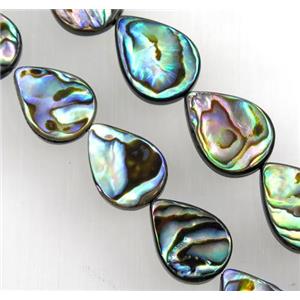 Paua Abalone shell bead, teardrop, 13x19mm, 21pcs per st