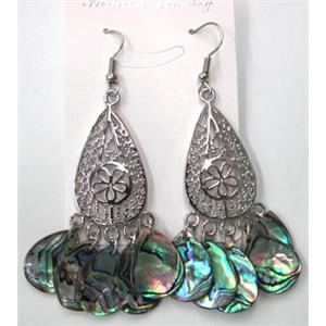 Paua Abalone shell earring, mxied, 13x18mm