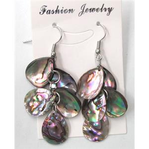 Paua Abalone shell earring, mxied, 13x18mm