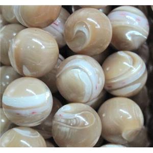 round mother of pearl bead, coffee, approx 8mm dia