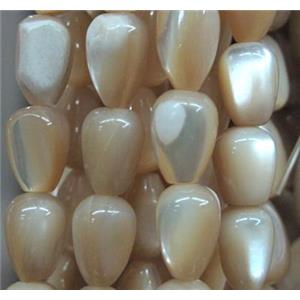 mother of pearl bead, teardrop, approx 6x9mm