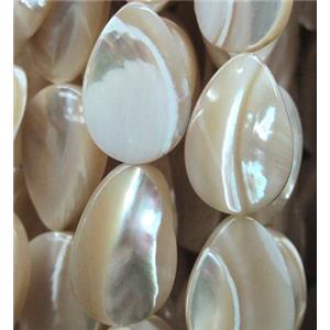 mother of pearl bead, teardrop, approx 12x18mm