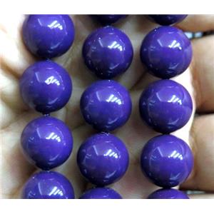 purple Pearlized Shell Beads, round, approx 14mm dia