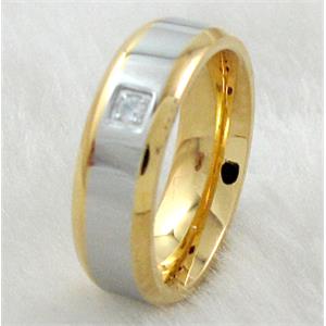 Stainless steel Ring, gold plated, inside: 20mm dia