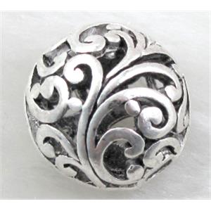 Tibetan Silver Charms spacer beads, 18mm dia, 14mm thin