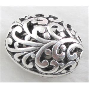 Tibetan Silver Charms beads, 18x22mm, 12mm thin