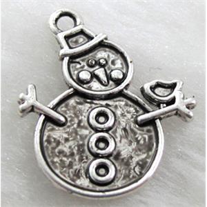 Christmas Snowman, Tibetan Silver Charm Non-Nickel, 17x22mm