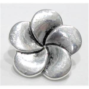 Tibetan Silver flower Spacers Non-Nickel, 14mm dia