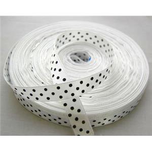 White Satin Ribbon, 10mm wide, 50yards per roll