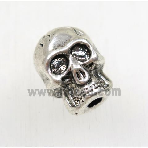 tibetan silver zinc skull beads, non-nickel