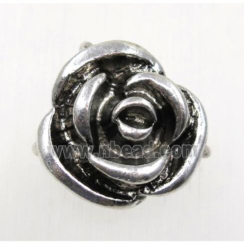 tibetan silver flower beads, non-nickel