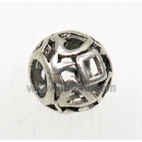 tibetan silver beads, zinc, non-nickel