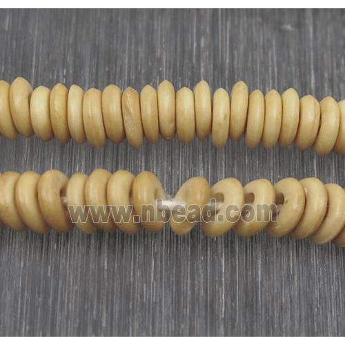 yellow bone heishi beads