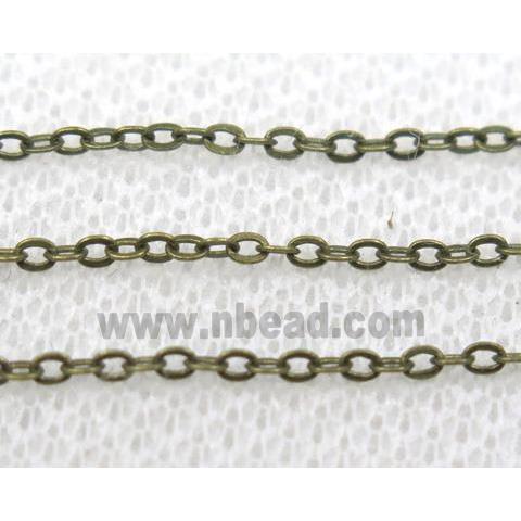 copper chain, flat, antique bronze