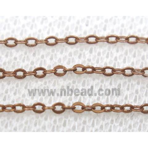 copper chain, flat, antique red