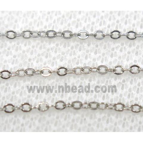 copper chain, flat, platinum plated