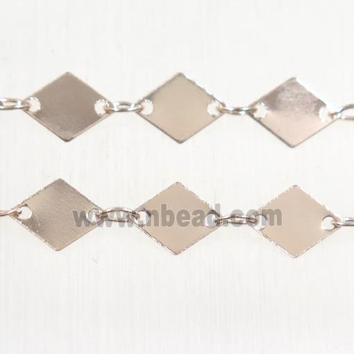 Copper chain, rhombic, rose gold